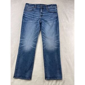 American Eagle Outfitters Airflex+ Straight Jeans Men's 36x30 Blue Denim Cotton